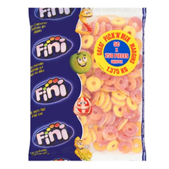 Picture of Fini 5c Bags Fizzy Peach Rings 1.3kg x1